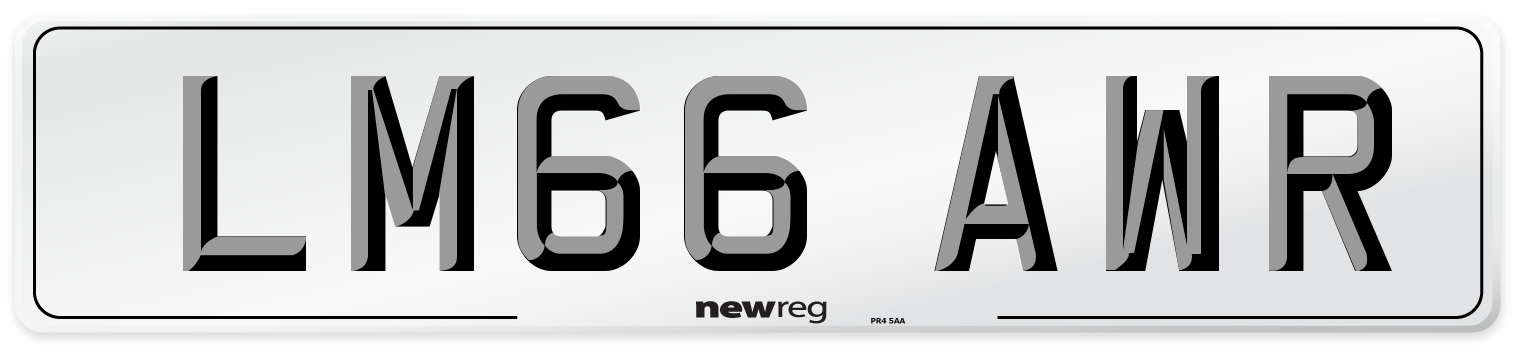 LM66 AWR Number Plate from New Reg
